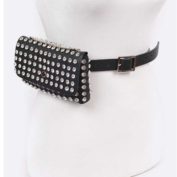 Red Crystal Studded Convertible Fanny Pack - Picture 8 of 8